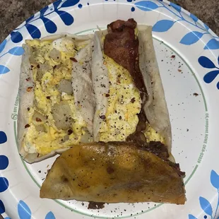 Bacon &amp; Egg Taco Potato &amp; Egg Taco Campechano Mini Quesadilla