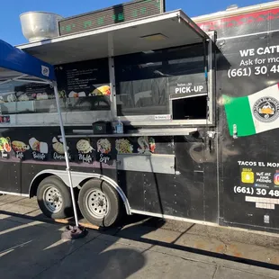 a food truck at a gas station