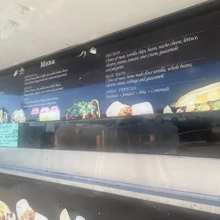 Menu on side of truck.