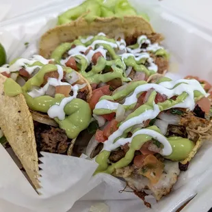 Vampiros - barbacoa and carnitas