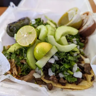 Carnitas and asada tacos