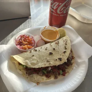 Hand made Quesadillas with the meat of your choice!
