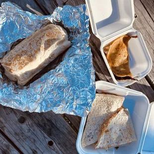 Quesadilla, Tacos Birria, Super Burrito