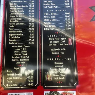 the menu