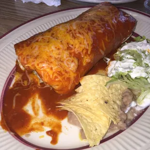 Wet chicken burrito