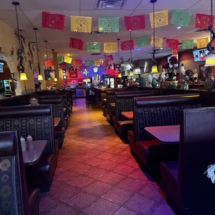 tables and booths in a mexican restaurant