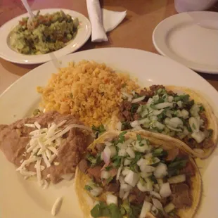 Beef tongue tacos and sirloin tacos