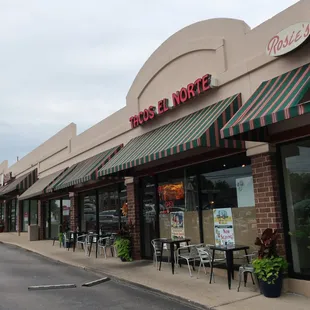 Strip mall storefront.