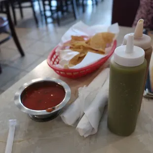 Delectable and fresh tortilla chips and salsa.