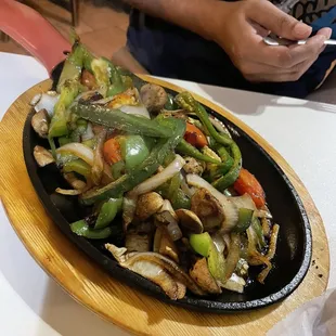 Fajitas veggies. Taste and spicy as requested