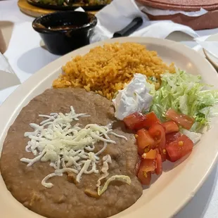 Refried beans and rice