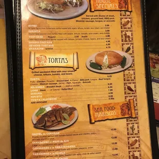 menu