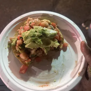 Tostada  De camarón