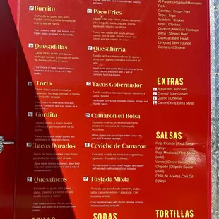 menu
