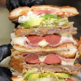 a stack of sandwiches