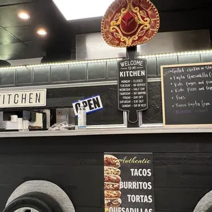 The cute good truck inside the restaurant.