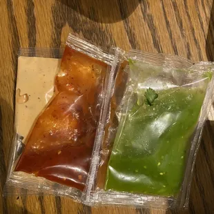 The salsas that came with my order