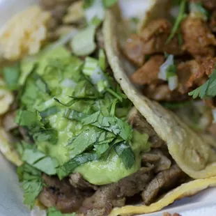 a close up of a taco