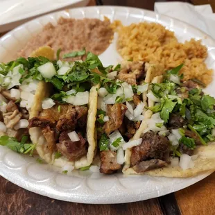 Amazing handmade tortillas. This is tripas, suadero, buche, and cabeza. All amazing