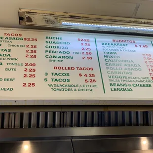 menu