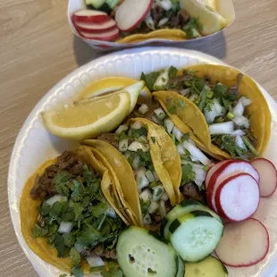 Tacos de asada and lengua