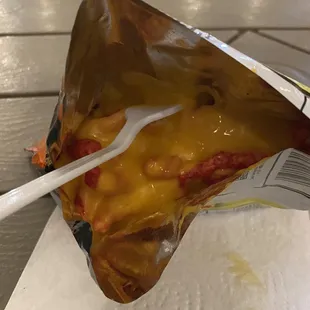 Hot Cheetos with cheese