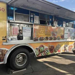Very very hot and yummy pupusas! Tractor trailer parking easy on/ off access of highway 5 . Very decent prices, best of Cali so far!