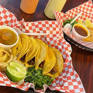 two plates of food on a table