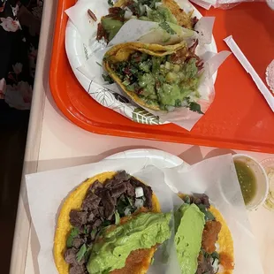 Al pastor and carne asada tacos