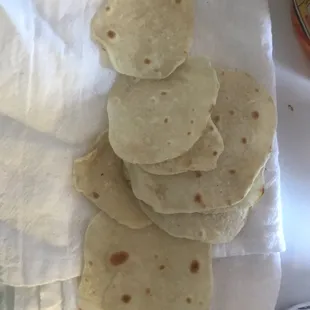 Homemade flour tortillas