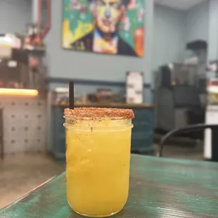 Mango Margarita on the rocks, $12.50 cheap tequila