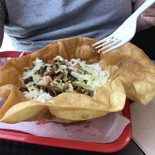 Marinated Pork Taco Salad