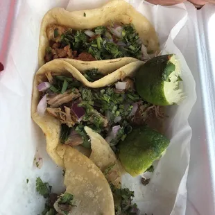 Chicken and Pastor tacos