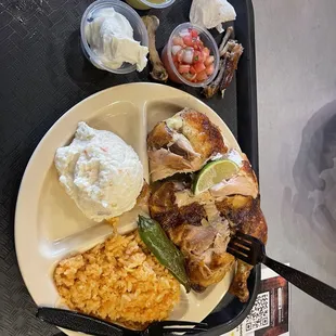 Rotisserie chicken plate