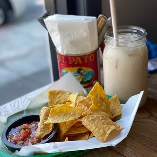 Horchata with free chips