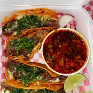 4 quesabirrias with consomé for o only $14!! Great prices! Great food! Great costumer!!