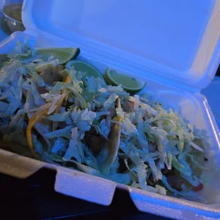 Fish tacos.  Pretty good.