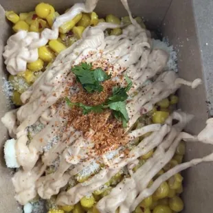Street corn very authentic and delicious
