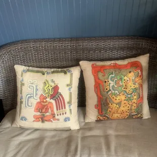 Pillows with Mesoamerican art