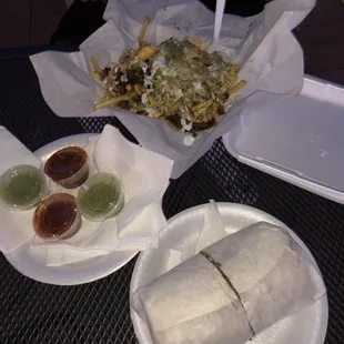 Carne asada burrito and carne asada fries.