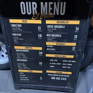 a menu for a mexican restaurant