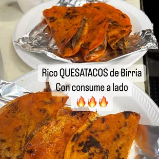 three plates of mexican food