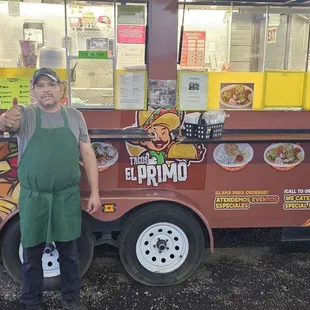 The owner, Mr. Jesus, is a modest individual behind our authentic taco truck.