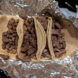 Asada  and lengua tacos
