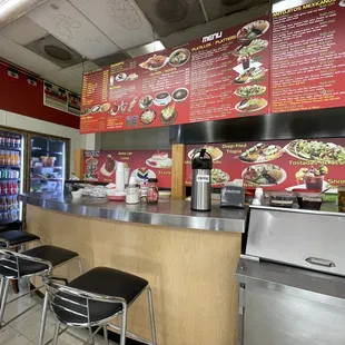 the inside of a restaurant