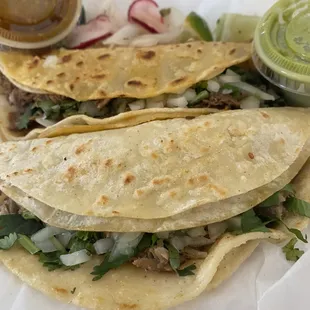 Carnitas taco and quesabirria