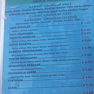 Top Half of Menu (Larger)