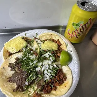 Tacos (al pastor, chorizo, campechano)