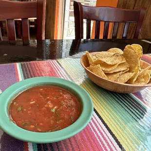 Chips and very spicy salsa