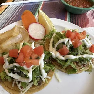 Super tacos (one pollo, one asada). They were so good, I got two more!